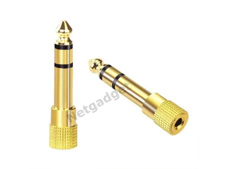 Fiche adaptateur plaqué or 6.35 à 3.5mm
