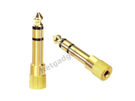 Fiche adaptateur plaqué or 6.35 à 3.5mm