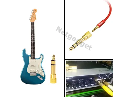 Fiche adaptateur plaqué or 6.35 à 3.5mm