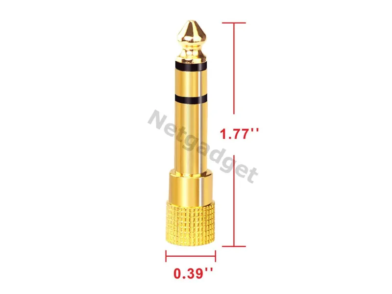 Fiche adaptateur plaqué or 6.35 à 3.5mm