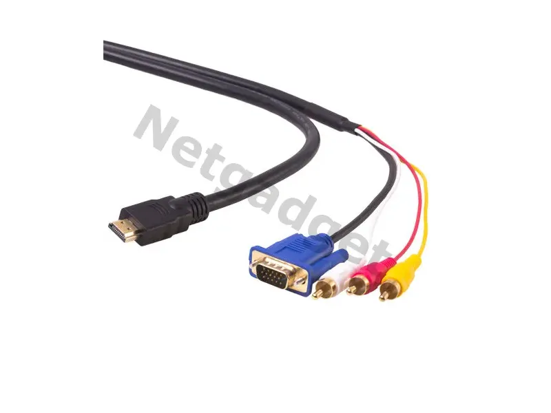 Câble HDMI à VGA+3RCA