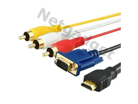 Câble HDMI à VGA+3RCA