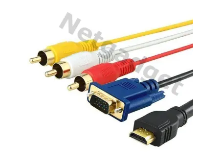 Câble HDMI à VGA+3RCA