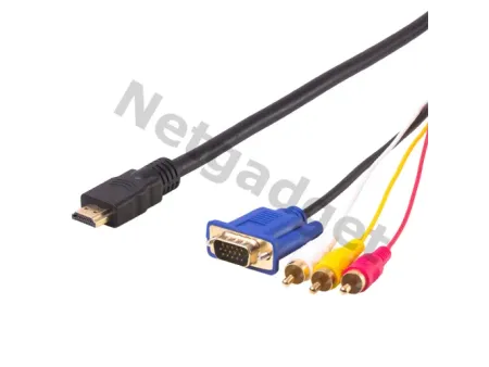 Câble HDMI à VGA+3RCA
