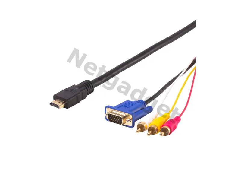 Câble HDMI à VGA+3RCA
