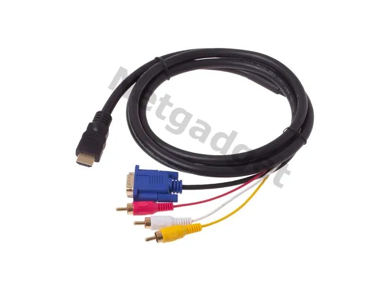 Câble HDMI à VGA+3RCA